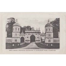 Stamford Lodges Principle Entrance Burley Park Lincs Antique Postcard