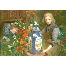 Art HECTOR CAFFIERI Golden Hair and Powder Blue Postcard (Medici 2129)