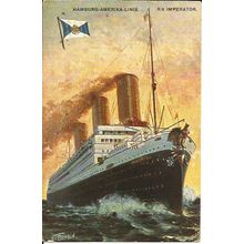 Hamburg Amerika Line SS IMPERATOR Tuck Oilette Postcard (965)
