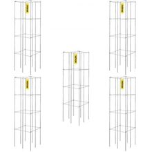 Tomato Cages, 11.8" x 11.8" x 46.1", 5 Packs Square Plant Support Cages, Sil...