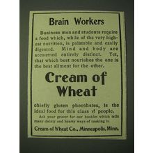 1900 Cream of Wheat Cereal Ad - Brain Workers