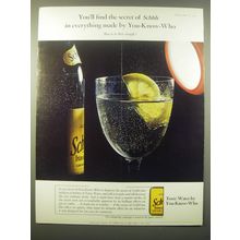 1965 Schweppes Tonic Water Ad - You'll find the secret of Schhh in everything