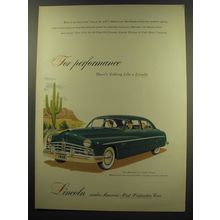 1949 Lincoln Sport Sedan Ad - For Performance there's nothing like a Lincoln