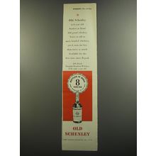 1952 Old Schenley Bourbon Ad - Old Schenley is 8 year old Bottled in Bond