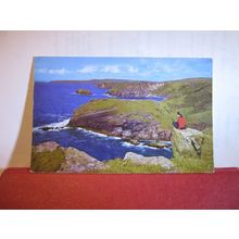 view from THE ISLAND, TINTAGEL, used postcard by Overland views 1967 pm =