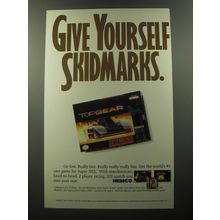1992 Kemco Top Gear Super NES Video Game Advertisement - Give yourself skidmarks