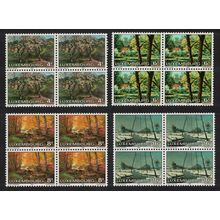 Luxembourg Paintings Landscapes 4v Blocks of 4 1982 MNH SG#1081-1084