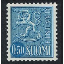 Finland Coat of Arms Lion Type 50p Blue 1974 MNH SG#659