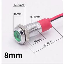 1 x8mm LED DASH PANEL WARNING LIGHT 12-24V CAR VAN LORRY BIKE BOAT WARNING SS..
