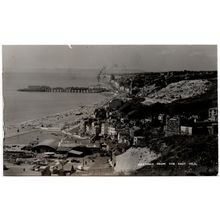 REAL PHOTOGRAPHIC POSTCARD OF HASTINGS SUSSEX FROM EAST HILL POSTED 1962 (4329)