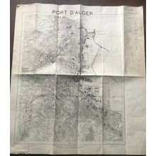 WW2 Algeria original Allied forces map port Algiers Port d'Alger May 1943