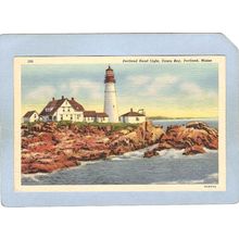 ME Portland Lighthouse Postcard Portland Head Lighthouse lighthouse_box1~176