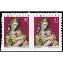 3244 32c Madonna Fine MNH BPS Hor Pair Bot V5038