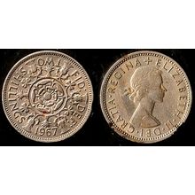 United Kingdom Florin Two Shillings 1967 Used Coin QE II UK