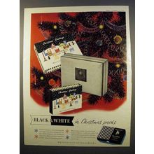 1956 Marcovitch Black & White Cigarettes Ad - Christmas