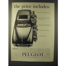 1960 Peugeot Car Ad - the price includes: