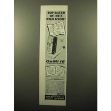 1961 Gami 16 Camera Ad - Top Rated by Men Who Know