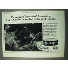 1969 Copenhagen Tobacco Ad - Isn't for Smoking