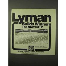 1975 Lyman 6X-P Scope Ad - Builds Winners