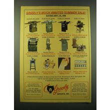 1988 Grizzly wood-Working Machinery Ad - Grizzly's much awaited summer sale!