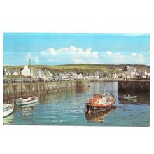 LIFEBOAT & HARBOUR, PORTPATRICK, DUMFRIES & GALLOWAY unused vintage postcard =