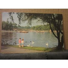 BOATING LAKE, STANLEY PARK , BLACKPOOL, LANCASHIRE used postcard 1969 pm #