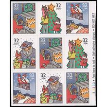 3113-3116a 32c Christmas Very Fine MNH Partial Pane/9 P# B3333 L01583