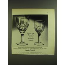 1974 Stuart Crystal Kent Goblet Ad - Cut crystal should be heavy, rich