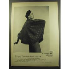 1949 Bergdorf Goodman Coat Advertisement - photo by Kay Bell