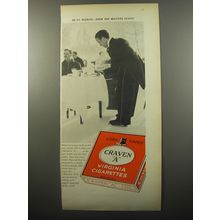 1950 Craven A Cigarettes Ad - In St. Moritz - Even the Waiters Skate