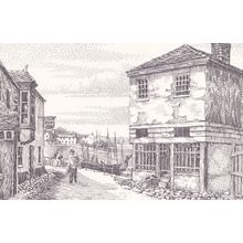 The Ship Inn Mousehole Cornwall Pub Painting Geoffrey Huband Postcard