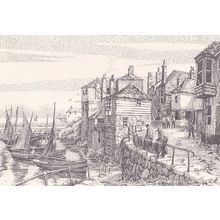 The Old Harbour Newlyn Cornwall Geoffrey Huband Artist Postcard
