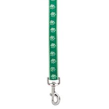 Casual Canine Two-Tone Pawprint Dog Leads 6 ft x 1 in Green