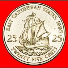Ⰶ GREAT BRITAIN (1981-2000): CARIBBEAN ★25 CENTS 1995! SHIP★LOW START★NO RESERVE
