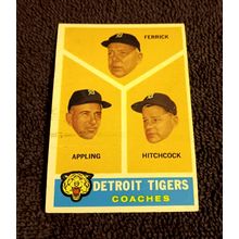 1960 Topps 461 Detroit Tigers Coaches Appling Fredrick Hitchcock 4.0 VG/EX Shape