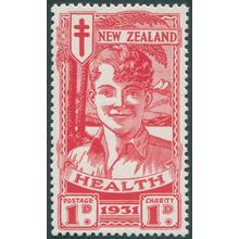 New Zealand 1931 1d + 1d scarlet Smiling Boy Health SG546 MNH