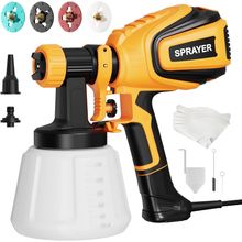 Paint Sprayer, 700W HVLP Spray Gun with Cleaning & Blowing Joints, 4 Nozzles and