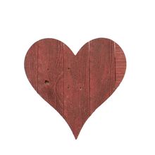 18" Rustic Farmhouse Red Wooden Heart
