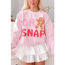 Pink OH SNAP Gingerbread Man Christmas Pullover Sweatshirt
