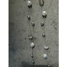 womens silver tone 2 strand necklace