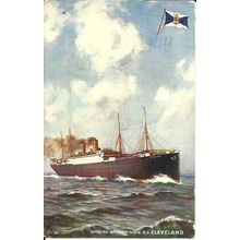 Hamburg Amerika Line SS CLEVELAND Tuck Oilette Postcard (501)