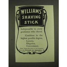 1903 Williams' Shaving Stick Ad - Indispensable