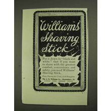 1903 Williams' Shaving Stick Ad - In Black and White