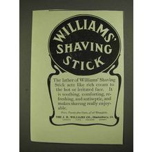 1903 Williams' Shaving Stick Ad - Like Rich Cream