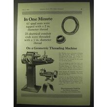 1922 Geometric Threading Machine Ad - In One Minute