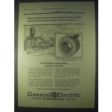 1922 General Electric Fabroil Gears Ad - Quietly