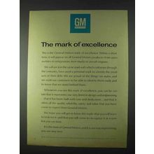 1966 General Motors Ad - The Mark of Excellence
