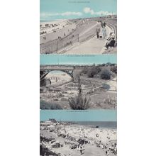 Gorleston On Sea Beach Rock Gardens 3x 1960s Blue Postcard s