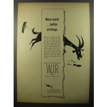 1954 WJR Radio Ad - More reach.. better pickings