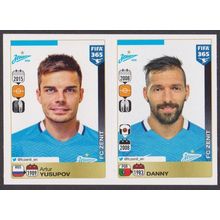 Panini Stickers 2016 FIFA 365 #755 (755 - 756) Yusupov - Danny (FC Zenit)